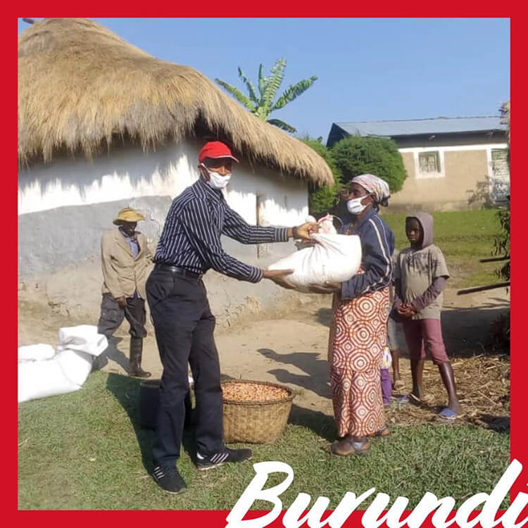 LMI Covid-19 International Relief Campaign food parcel distribution in Burundi to the local community