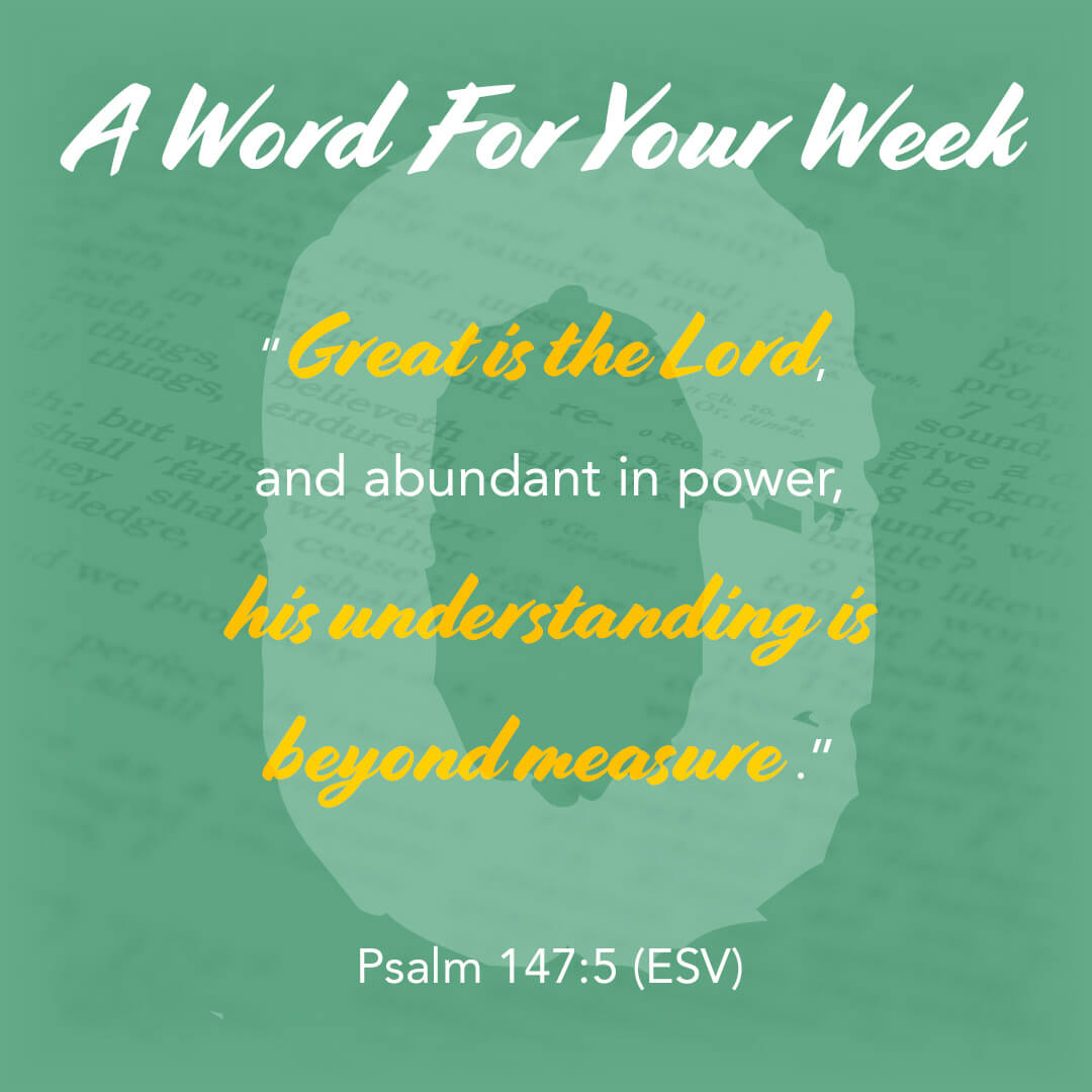 LMI's A word for your week devotional taken from Psalm 147:5