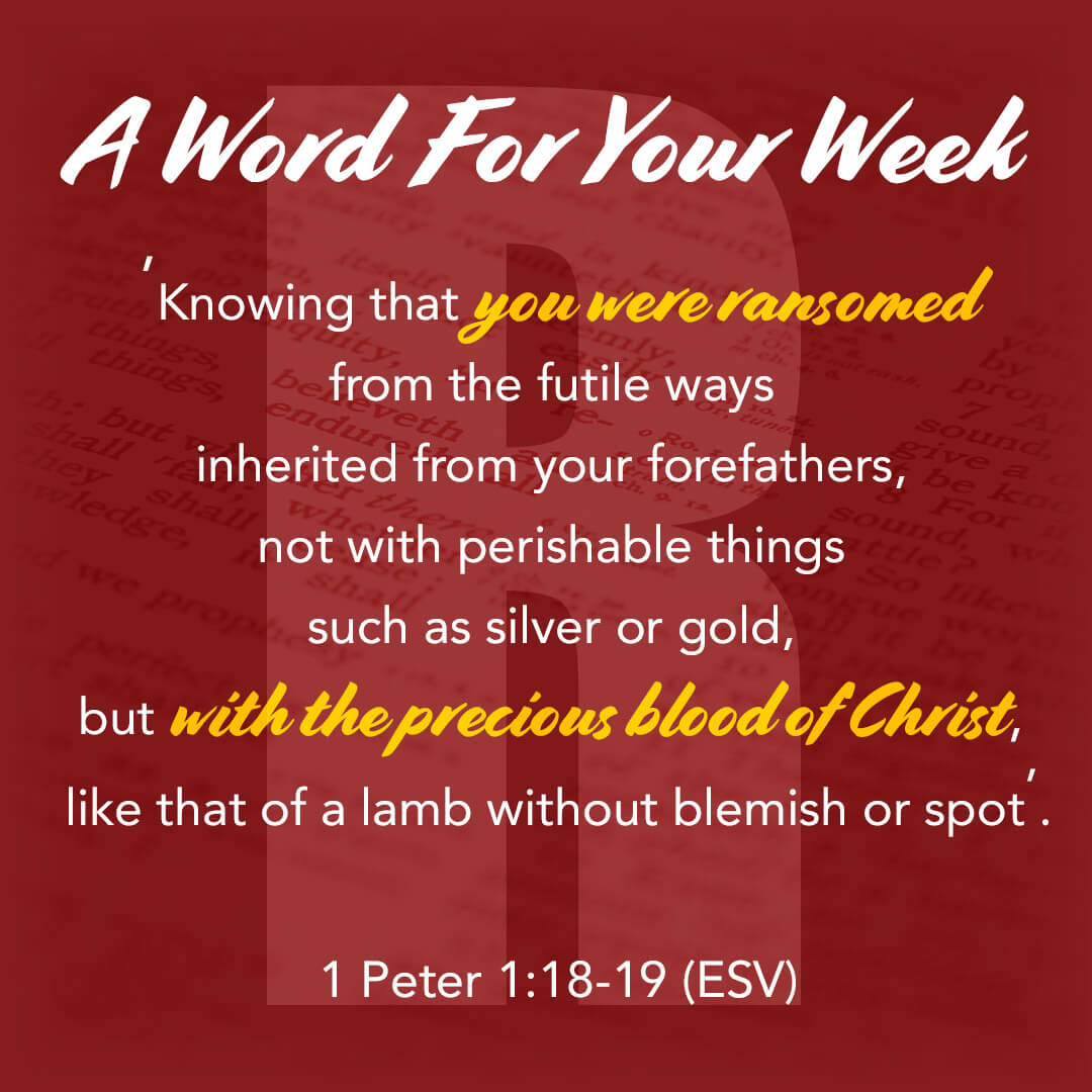LMI's 'A word for your week' devotional taken from 1st Peter 1:18b-19