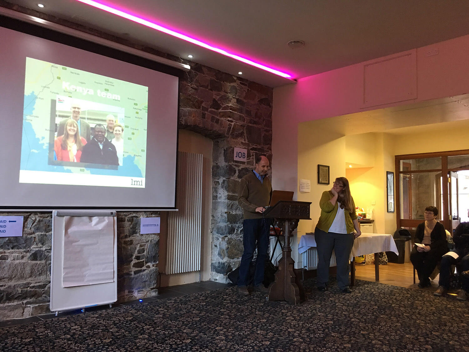 Adrian and Heather Holdsworth speaking at the 2018 Staff & Volunteer Retreat at Castlewellan Castle.